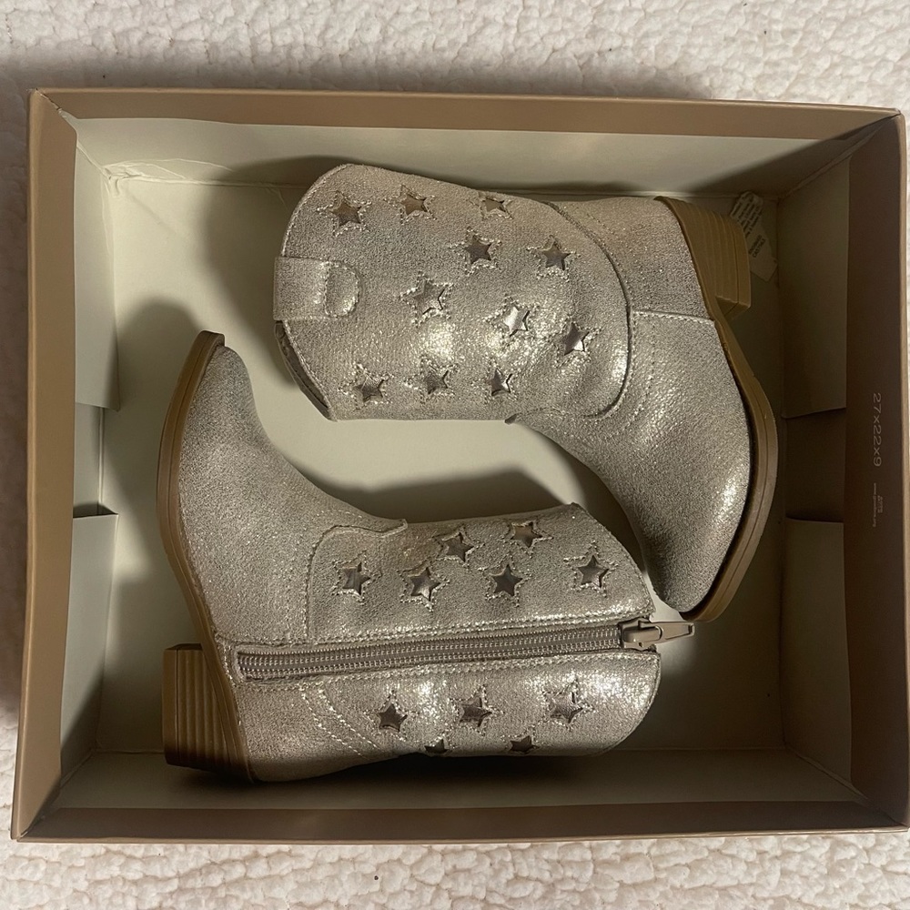 Tucker and Tate toddler ‘Charli Cowboy Boot’ gold metallic